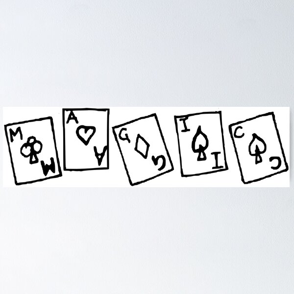 Item preview, magic written with poker cards simple design designed and sold by artirio.