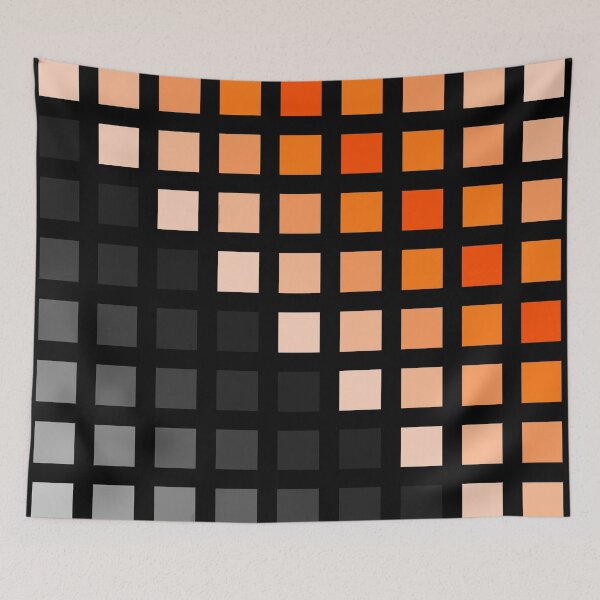 Item preview, Hard Edge Geometric Black White Orange Gradient Artwork Pattern designed and sold by kerimeart.