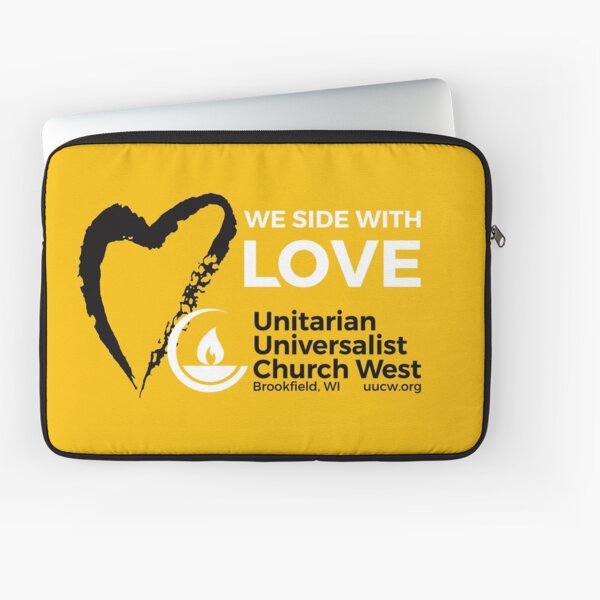 We Side With Love (black & white on yellow) Laptop Sleeve