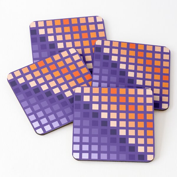 Item preview, Hard Edge Geometric Purple Orange Artwork Pattern designed and sold by kerimeart.
