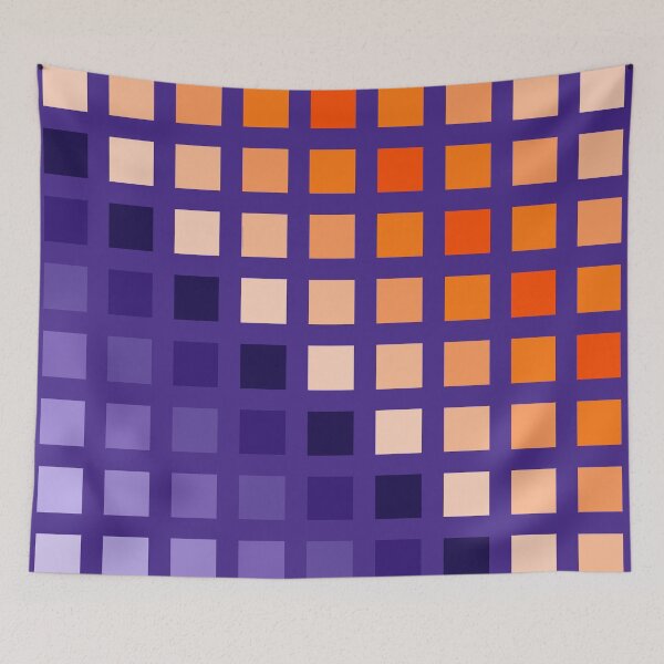 Item preview, Hard Edge Geometric Purple Orange Artwork Pattern designed and sold by kerimeart.