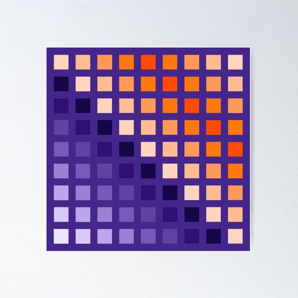 Artikelvorschau, Hard Edge geometrisches lila orange Grafikmuster entworfen und verkauft von kerimeart.