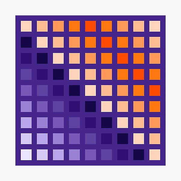 Item preview, Hard Edge Geometric Purple Orange Artwork Pattern designed and sold by kerimeart.
