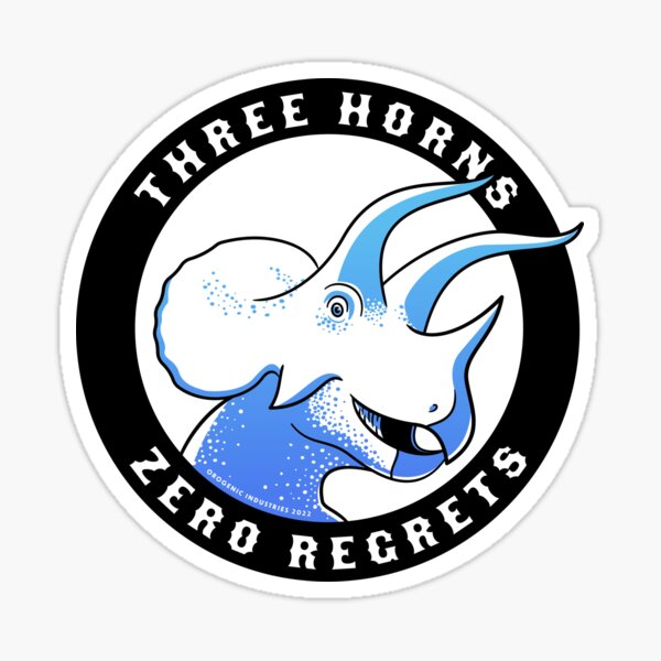 Item preview, Three Horns, Zero Regrets Triceratops (blue) designed and sold by David Orr.