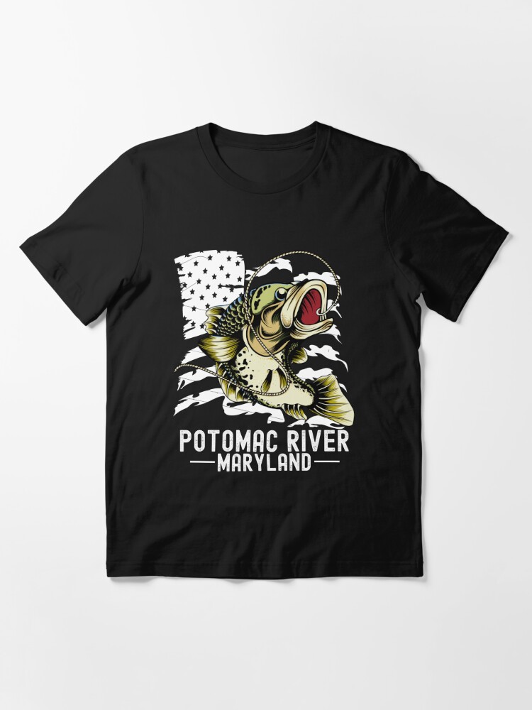 Bass Game Fishing Sports Fisherman Potomac River Maryland Essential  T-Shirt for Sale by CharJens