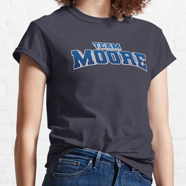 C.J. Moore Detroit Lions Women's Black Name & Number Logo Slim Fit Long  Sleeve T-Shirt 