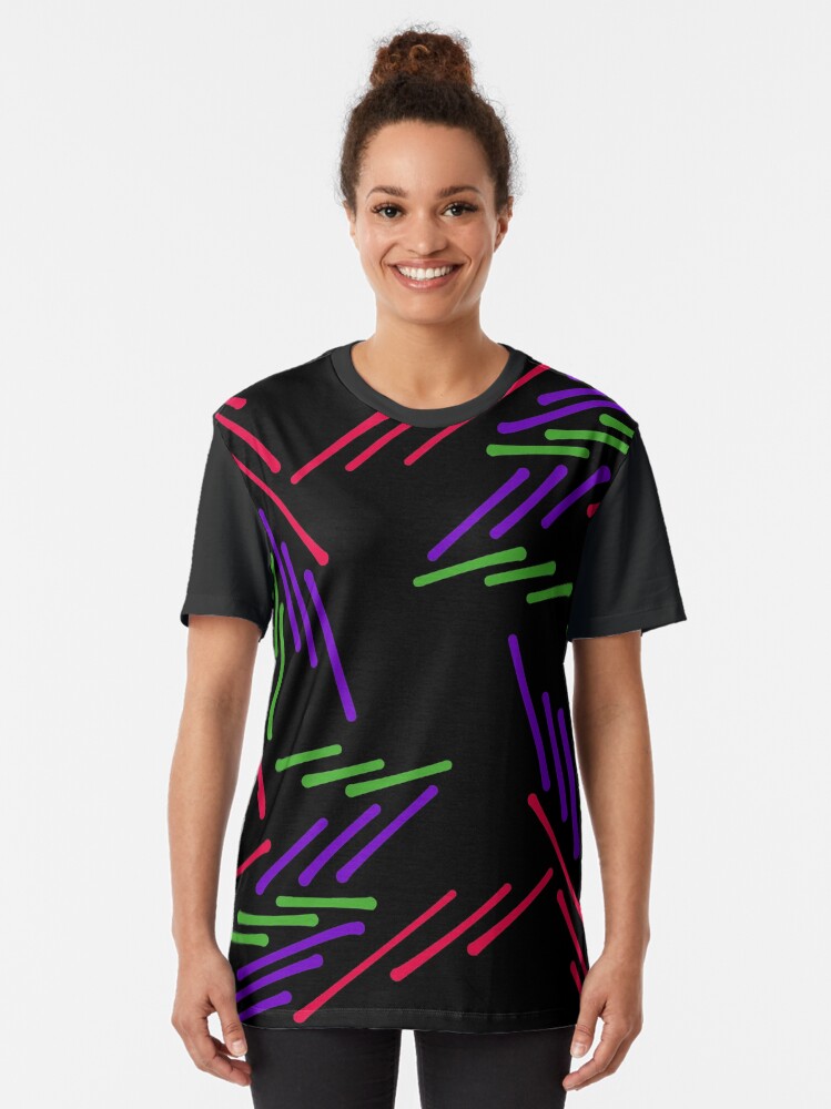 Alternate view of Hand Drawn Abstract Star Burst Linear Funky Pattern v2 Graphic T-Shirt