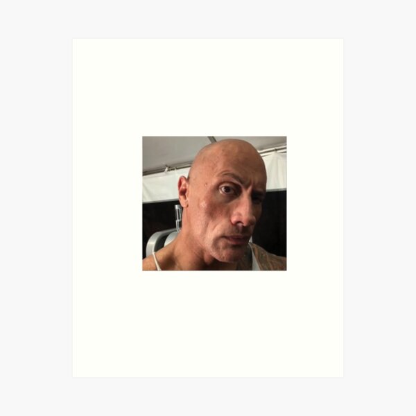 Dwayne The Rock Johnson eyebrow raise meme Art Print for Sale by