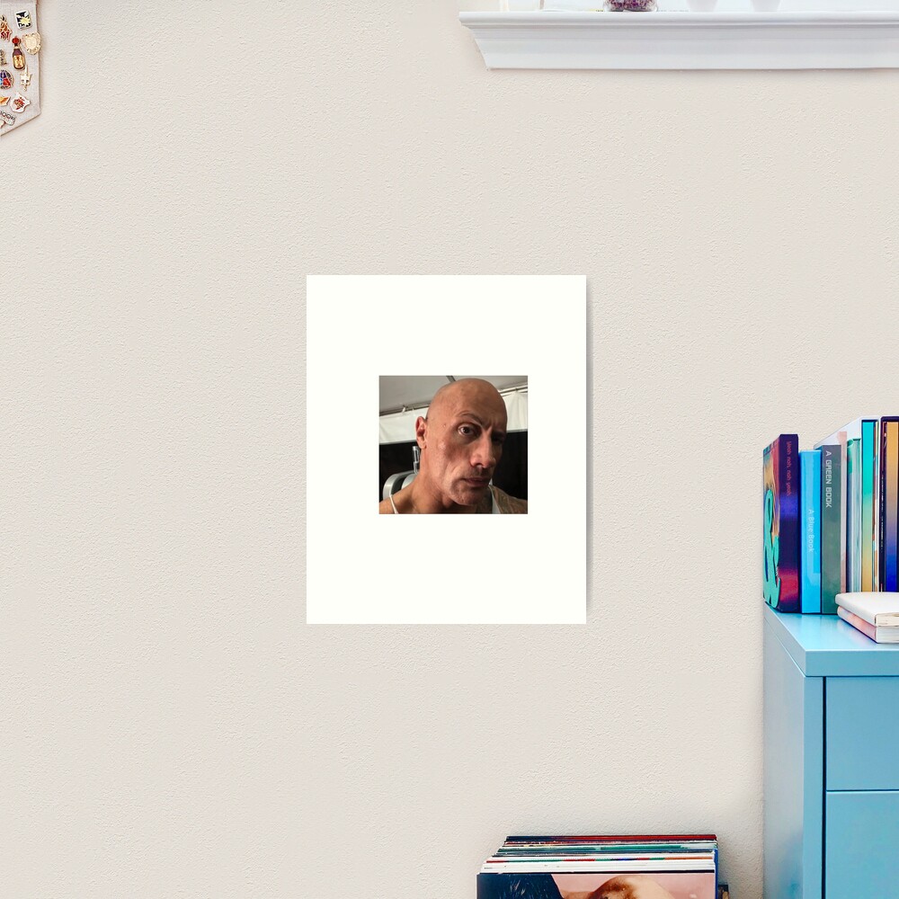 Dwayne The Rock Johnson eyebrow raise meme Art Print for Sale by