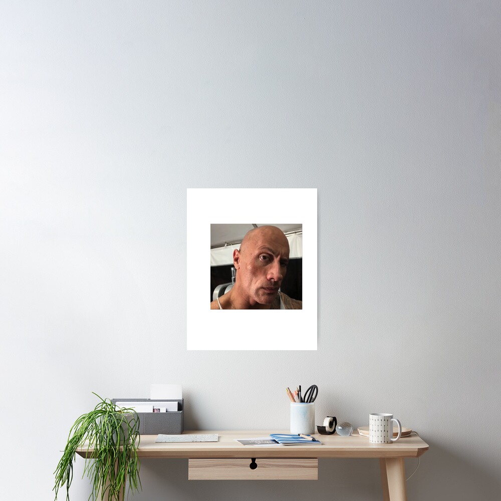 Dwayne The Rock Johnson eyebrow raise meme Art Print for Sale by