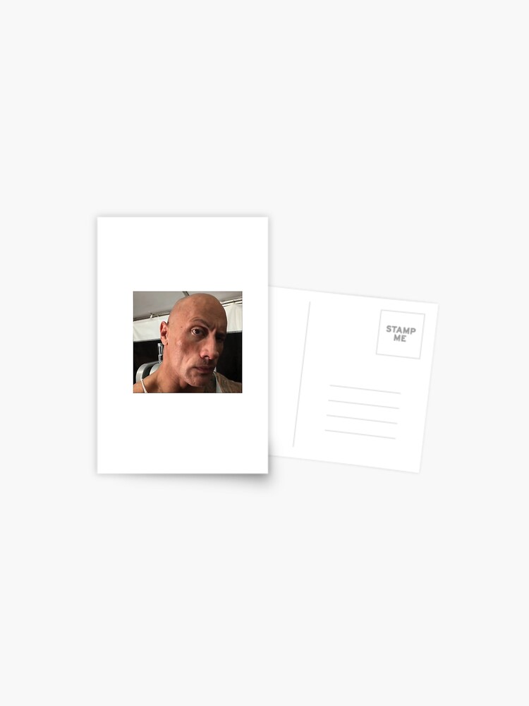 Dwayne The Rock Johnson eyebrow raise meme Postcard for Sale by YKatire