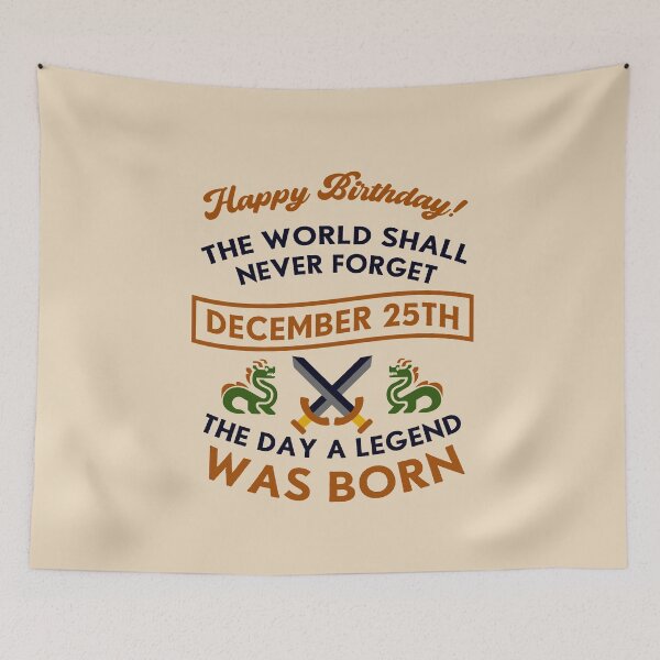 Item preview, December 25th The Day A Legend Was Born Dragons And Swords Design (Dark) designed and sold by Graograman.