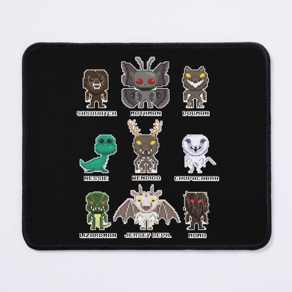 Item preview, 8-Bit Cryptid Monsters - Cute Sasquatch, Mothman, Dogman, Nessie, Wendigo, Chupacabra, Lizardman, Jersey Devil, Momo designed and sold by NatIntrovertSoc.