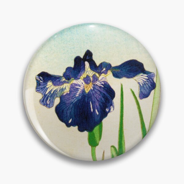 Artikelvorschau, Blaue Iris, japanisches Aquarell entworfen und verkauft von Marymarice.