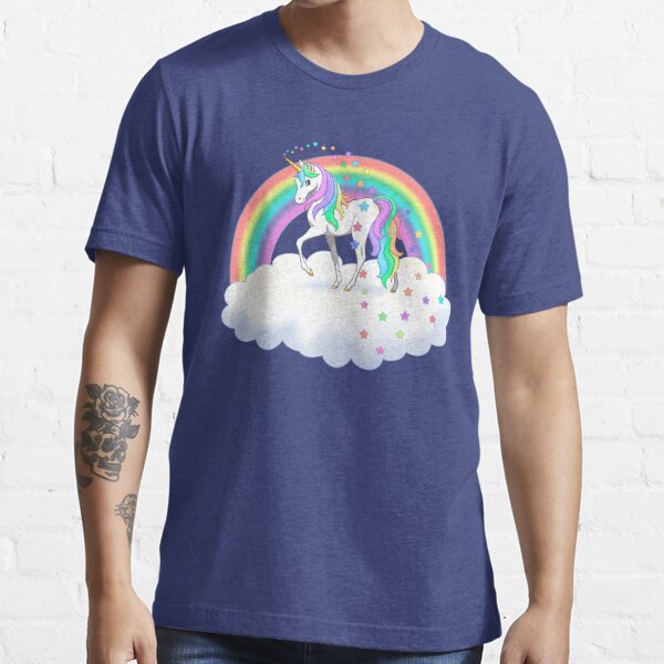 Pretty Rainbow Unicorn Clouds Colorful Falling Stars T Shirt For Sale