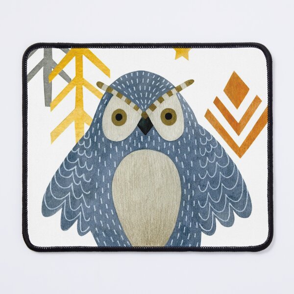 Item preview, Blue night owl in a forest designed and sold by Lolly's Lane Shoppe.
