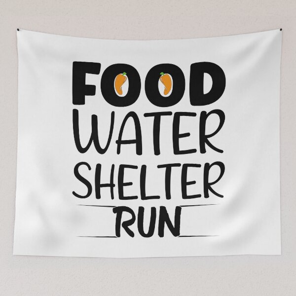Item preview, Food water shelter run designed and sold by LouzaArte.