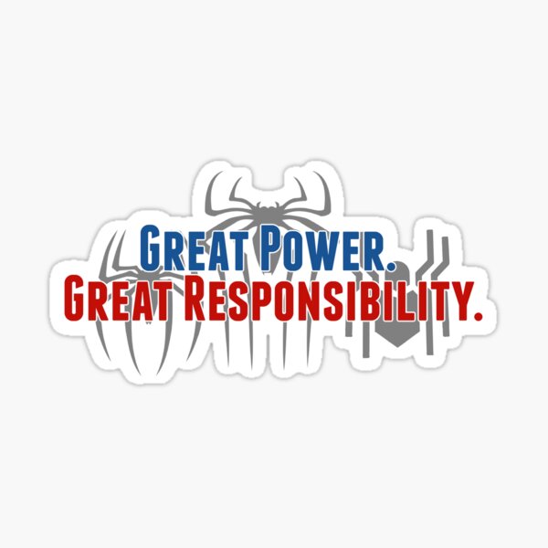 Great Power, Great Responsibility Spidey No Way Home Sticker