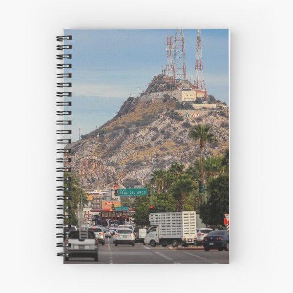 Item preview, General view of Cerro de la Campana and the traffic of cars on the street or Boulevard Colosio on the corner with Boulevard Real del Arco during the month of December 2021 in Hermosillo, Mexico designed and sold by photo1979.