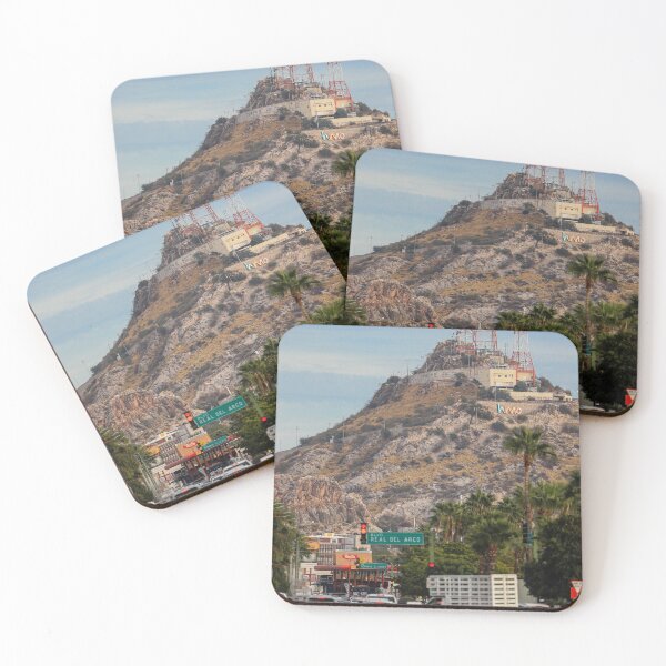 Item preview, General view of Cerro de la Campana and the traffic of cars on the street or Boulevard Colosio on the corner with Boulevard Real del Arco during the month of December 2021 in Hermosillo, Mexico designed and sold by photo1979.