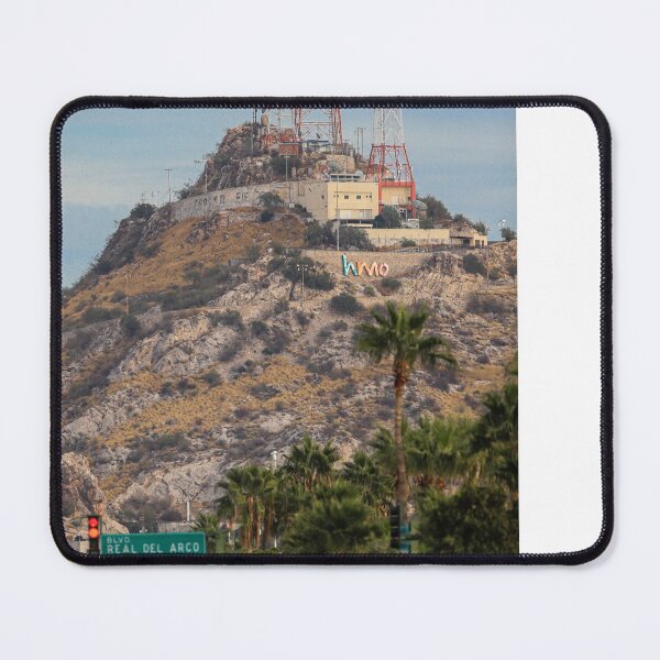 Item preview, General view of Cerro de la Campana and the traffic of cars on the street or Boulevard Colosio on the corner with Boulevard Real del Arco during the month of December 2021 in Hermosillo, Mexico designed and sold by photo1979.