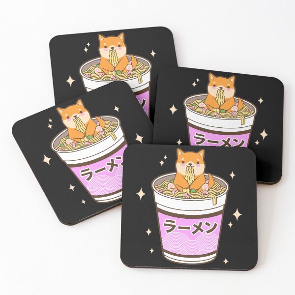 Item preview, Kawaii Dog Eating Ramen Noodles Japanese Food Anime designed and sold by Paula Helit.
