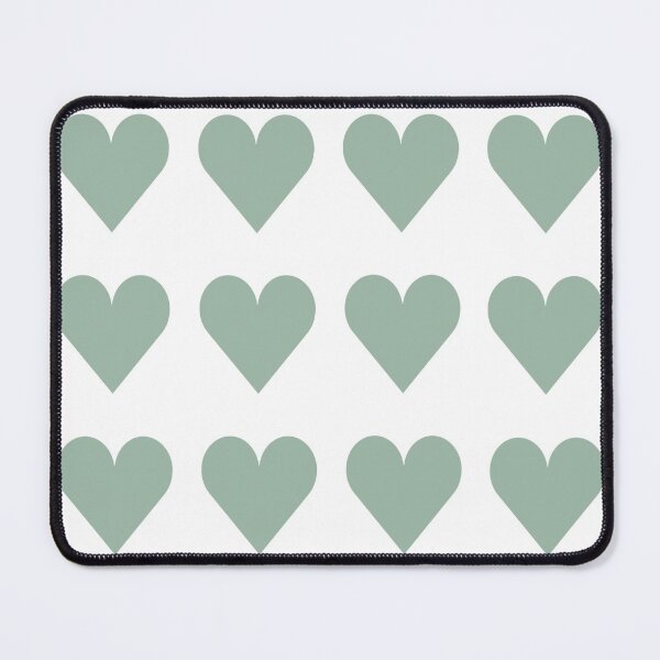 Item preview, Large MUTED GREEN and WHITE LOVE HEARTS designed and sold by RachelMacht.