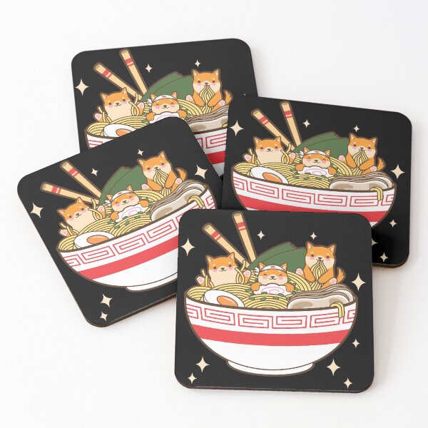 Item preview, Kawaii Dogs Eating Ramen Noodles Japanese Food Anime designed and sold by Paula Helit.