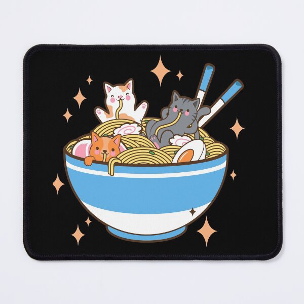 Item preview, Kawaii Cats Eating Ramen Noodles Japanese Food Anime designed and sold by Paula Helit.