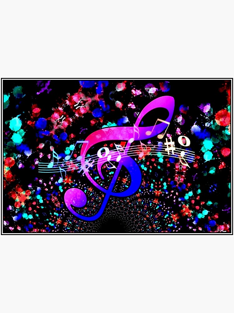 TREBLE CLEF : Abstract Psychedelic Whimsical Musical Note Print