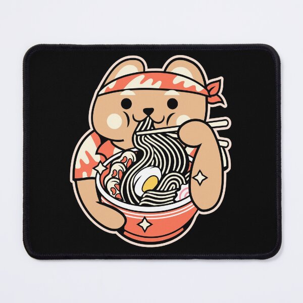 Item preview, Kawaii Cat Eating Ramen Noodles Japanese Food Anime designed and sold by Paula Helit.