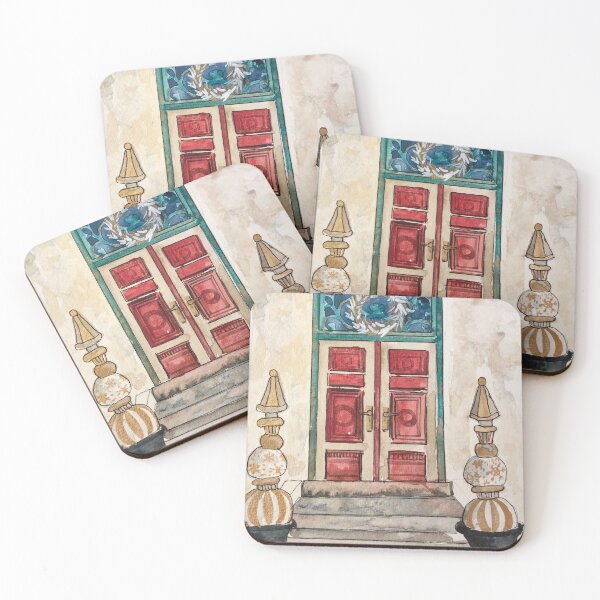 Item preview, Christmas Door in Watercolour and Ink 4 designed and sold by wmeeresart.