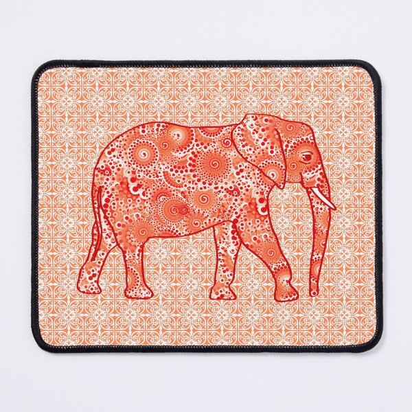 Item preview, Fractal Elephant - Coral Orange designed and sold by Marymarice.