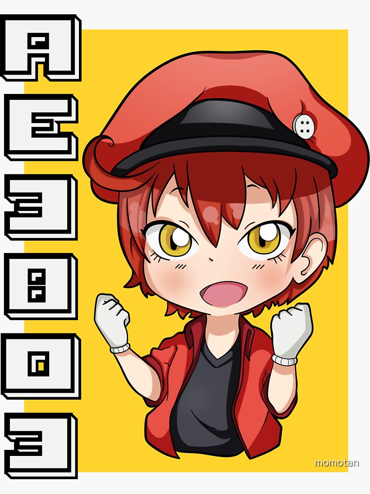 Red Blood Cell Cells At Work Anime girl Waifu Sticker for Sale by  Spacefoxart