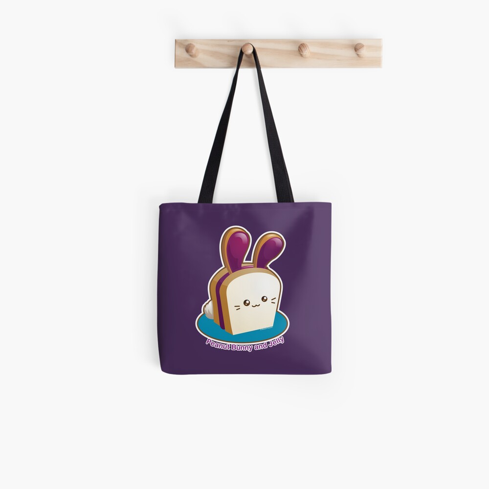 Punny Buns: Cute Peanut Butter and Jelly Sandwich Bunny Tote Bag