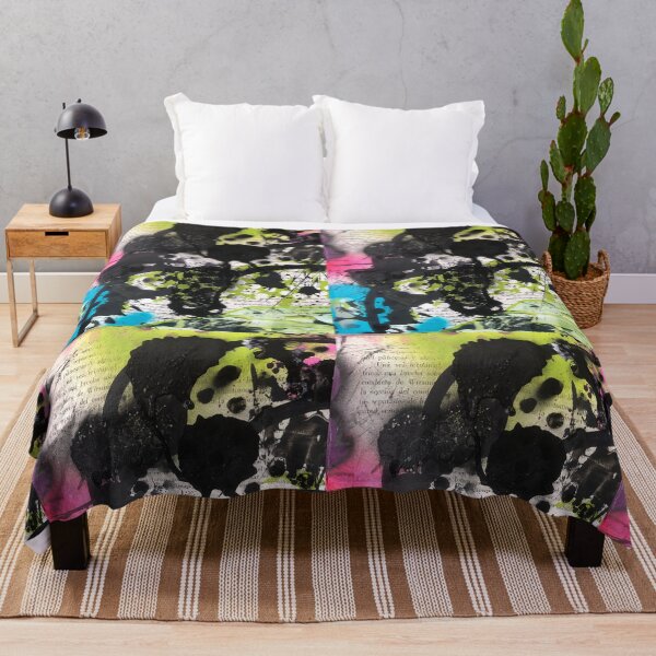 Mix media abstract art | Street-art aesthetics Throw Blanket