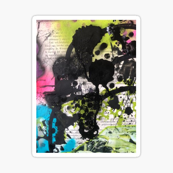 Mix media abstract art | Street-art aesthetics Sticker