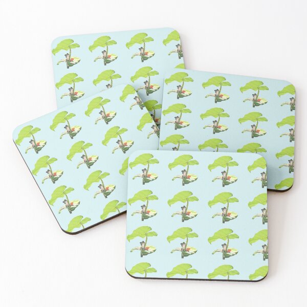 Item preview, New Dawn Frog pattern light blue background designed and sold by IslesArt.