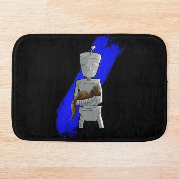 Item preview, Robot Boy with Fluffy Puppy with Blue Paint BG designed and sold by Mojoanimeo.