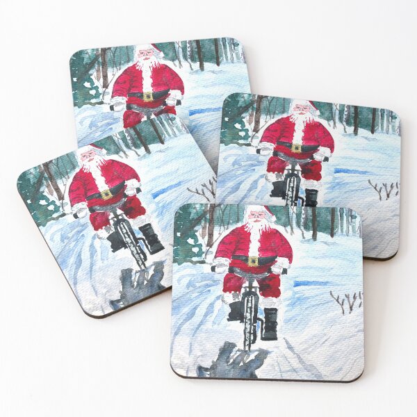 Item preview, Santa on a Bike designed and sold by wmeeresart.
