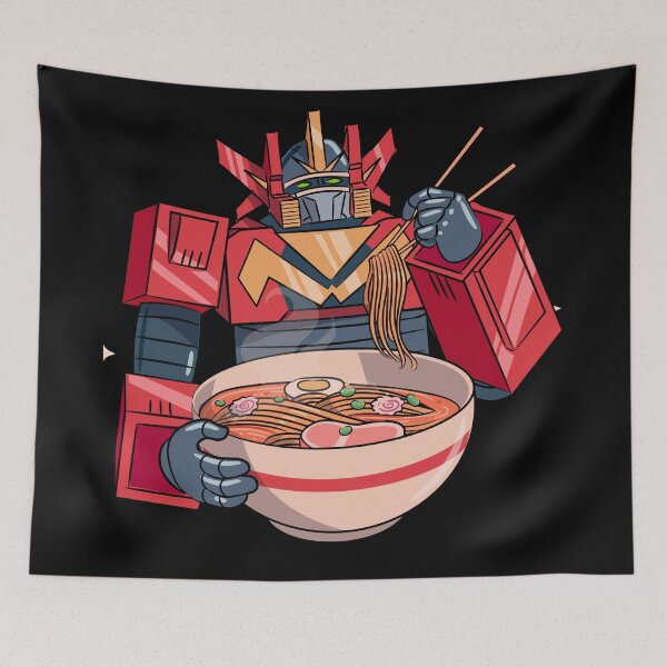 Item preview, Kawaii Robot Eating Ramen Noodles Japanese Food Anime designed and sold by Paula Helit.