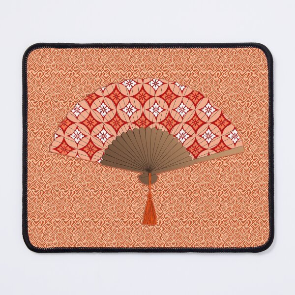 Item preview, Japanese Fan, Shippo Motif, Mandarin Orange designed and sold by Marymarice.