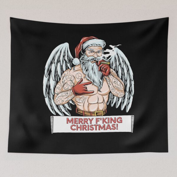 Item preview, Funny Tattoo Santa designed and sold by Beeroclock.