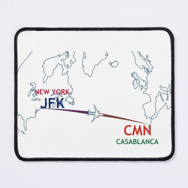 Item preview, JFK-CMN Map designed and sold by TransportTees.