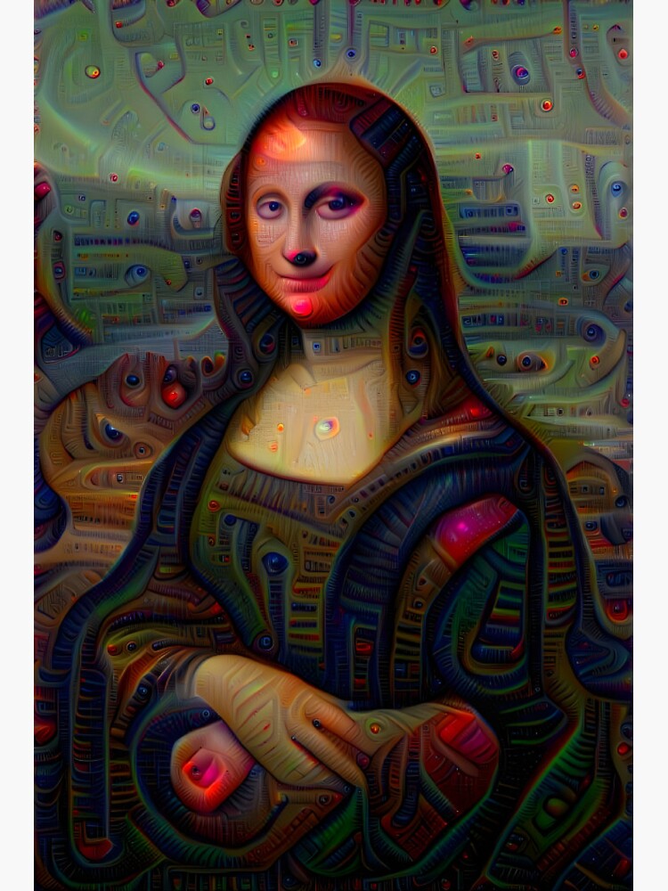 quot Mona Lisa deep dream AI generated bot quot Sticker for Sale by