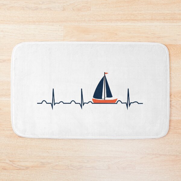 Aperçu de l'œuvre Voile Heartbeat Sailor Boating créée et vendue par TastefulTees.