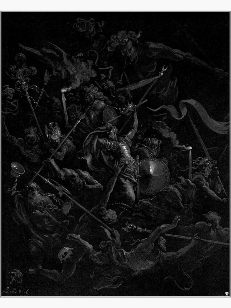 Póster Gustave Doré Chaos Observa Cómo Los ángeles Rebeldes Son Arrojados Al Infierno 1866