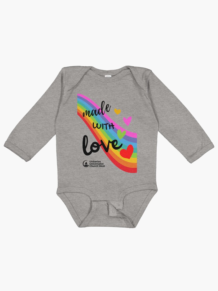 Thumbnail 1 of 2, Baby One-Piece, Made with Love Rainbow designed and sold by UUCW.