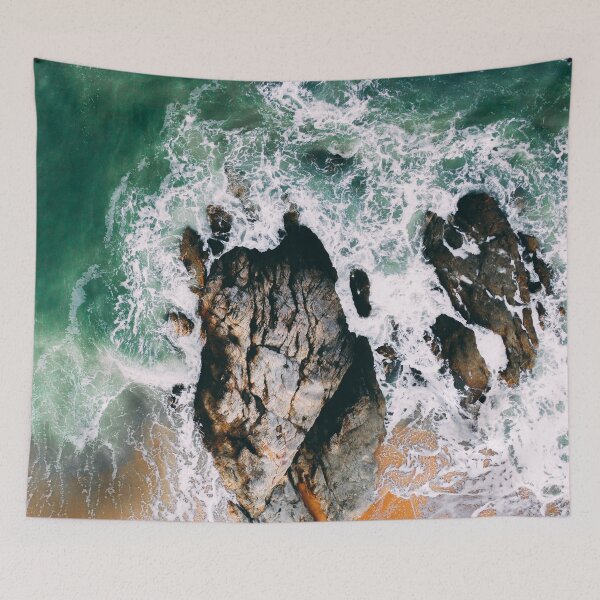 Item preview, Blue Ocean Rocky Waves designed and sold by yousseftalat2.