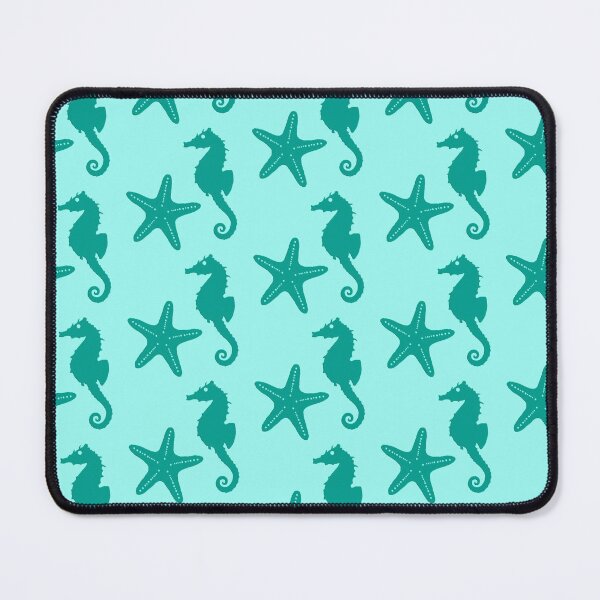 Item preview, Seahorse & starfish - turquoise and aqua designed and sold by Marymarice.